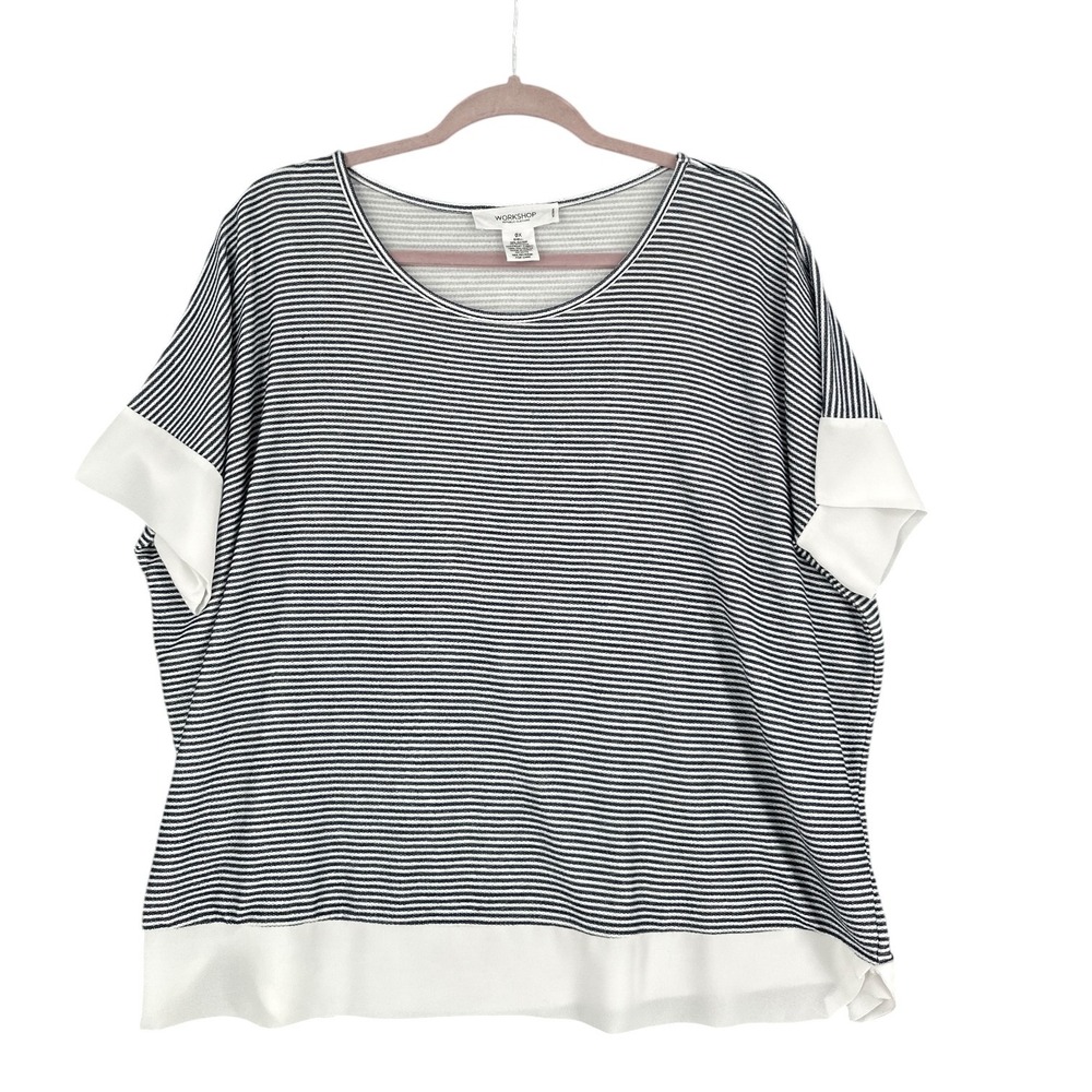 Workshop Republic‎ Clothing Striped Dolman Sleeve Top Oversized 0X